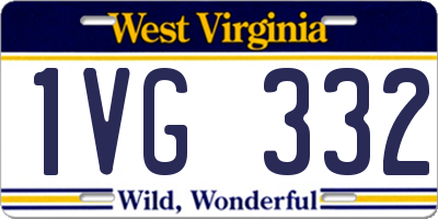 WV license plate 1VG332