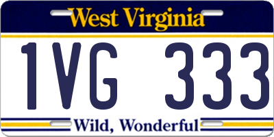 WV license plate 1VG333