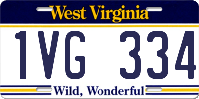 WV license plate 1VG334