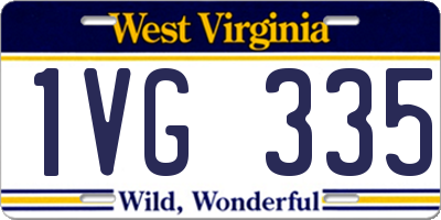 WV license plate 1VG335