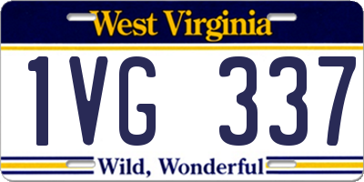 WV license plate 1VG337