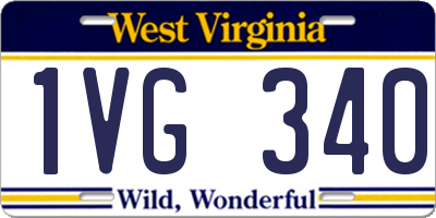WV license plate 1VG340