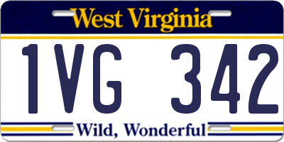 WV license plate 1VG342