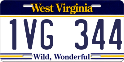 WV license plate 1VG344