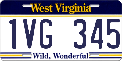 WV license plate 1VG345