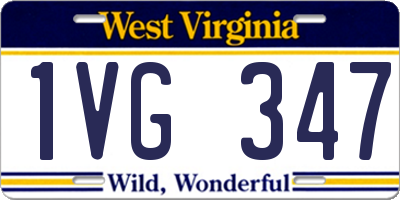 WV license plate 1VG347