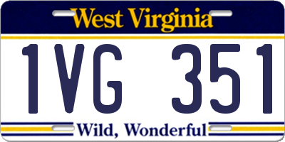 WV license plate 1VG351