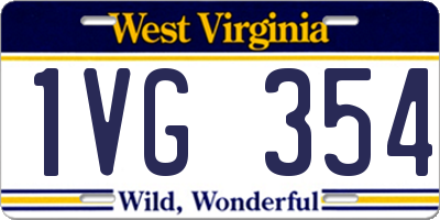 WV license plate 1VG354