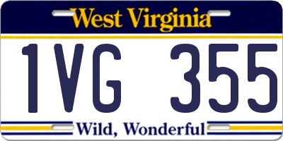 WV license plate 1VG355