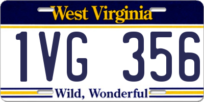 WV license plate 1VG356