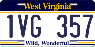 WV license plate 1VG357