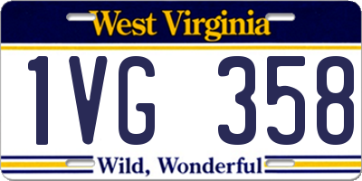 WV license plate 1VG358