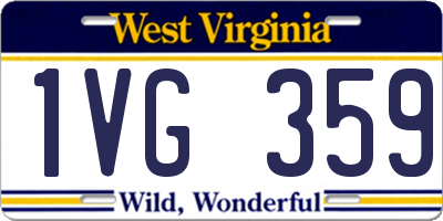WV license plate 1VG359