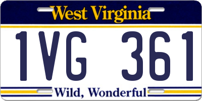 WV license plate 1VG361