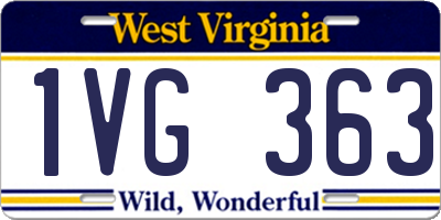 WV license plate 1VG363