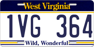 WV license plate 1VG364