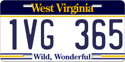 WV license plate 1VG365