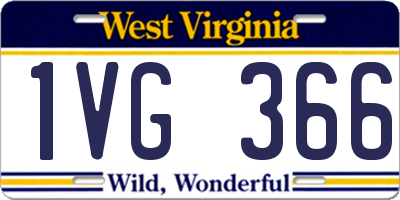WV license plate 1VG366