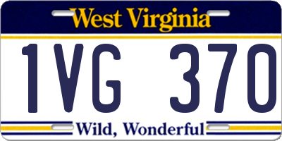 WV license plate 1VG370
