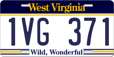 WV license plate 1VG371