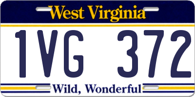 WV license plate 1VG372