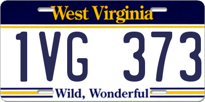 WV license plate 1VG373