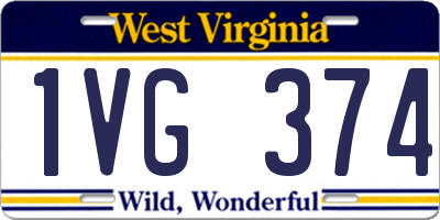 WV license plate 1VG374