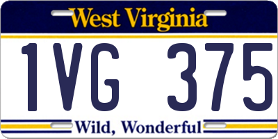 WV license plate 1VG375