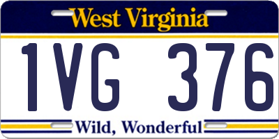 WV license plate 1VG376