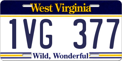 WV license plate 1VG377