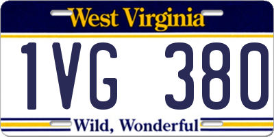 WV license plate 1VG380