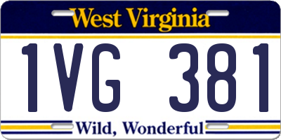 WV license plate 1VG381