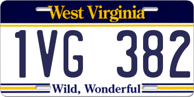 WV license plate 1VG382