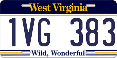 WV license plate 1VG383