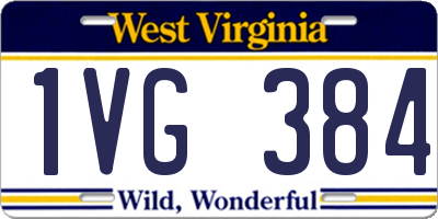 WV license plate 1VG384