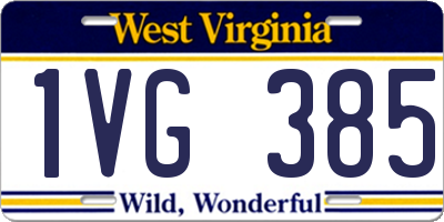 WV license plate 1VG385
