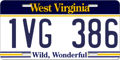 WV license plate 1VG386