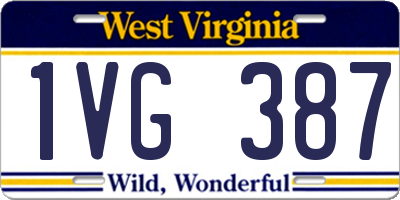 WV license plate 1VG387