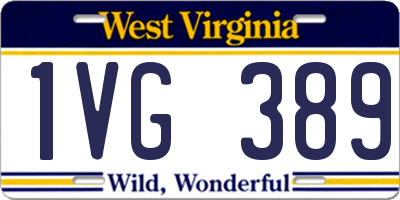 WV license plate 1VG389
