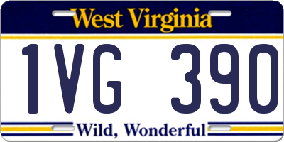 WV license plate 1VG390