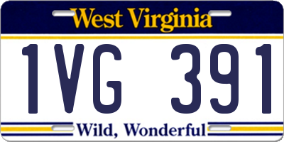 WV license plate 1VG391