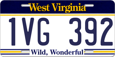 WV license plate 1VG392