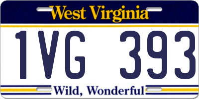 WV license plate 1VG393