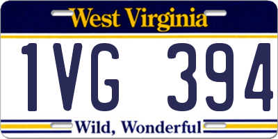 WV license plate 1VG394