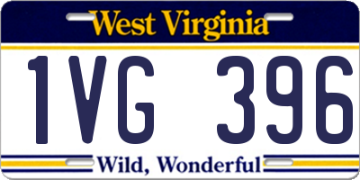 WV license plate 1VG396