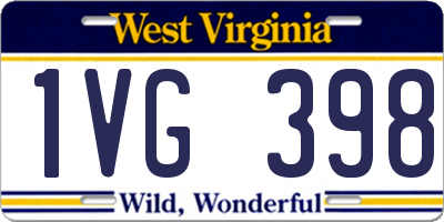 WV license plate 1VG398