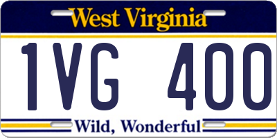 WV license plate 1VG400