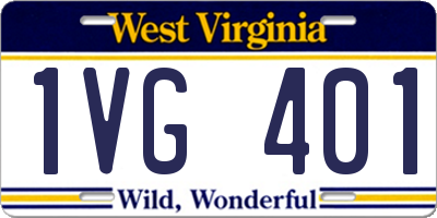 WV license plate 1VG401