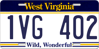 WV license plate 1VG402