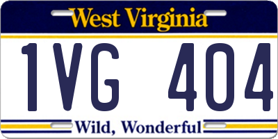WV license plate 1VG404